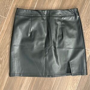 Lulu's Black Faux Leather Skirt